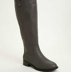 Zip Back Faux Leather Knee-High Boots